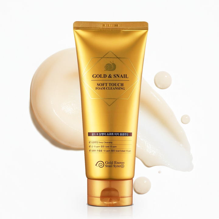 Gold & Snail Soft Touch Foam Cleanser – Soothing & Clarifying Radiant Skin Wash – 170ml