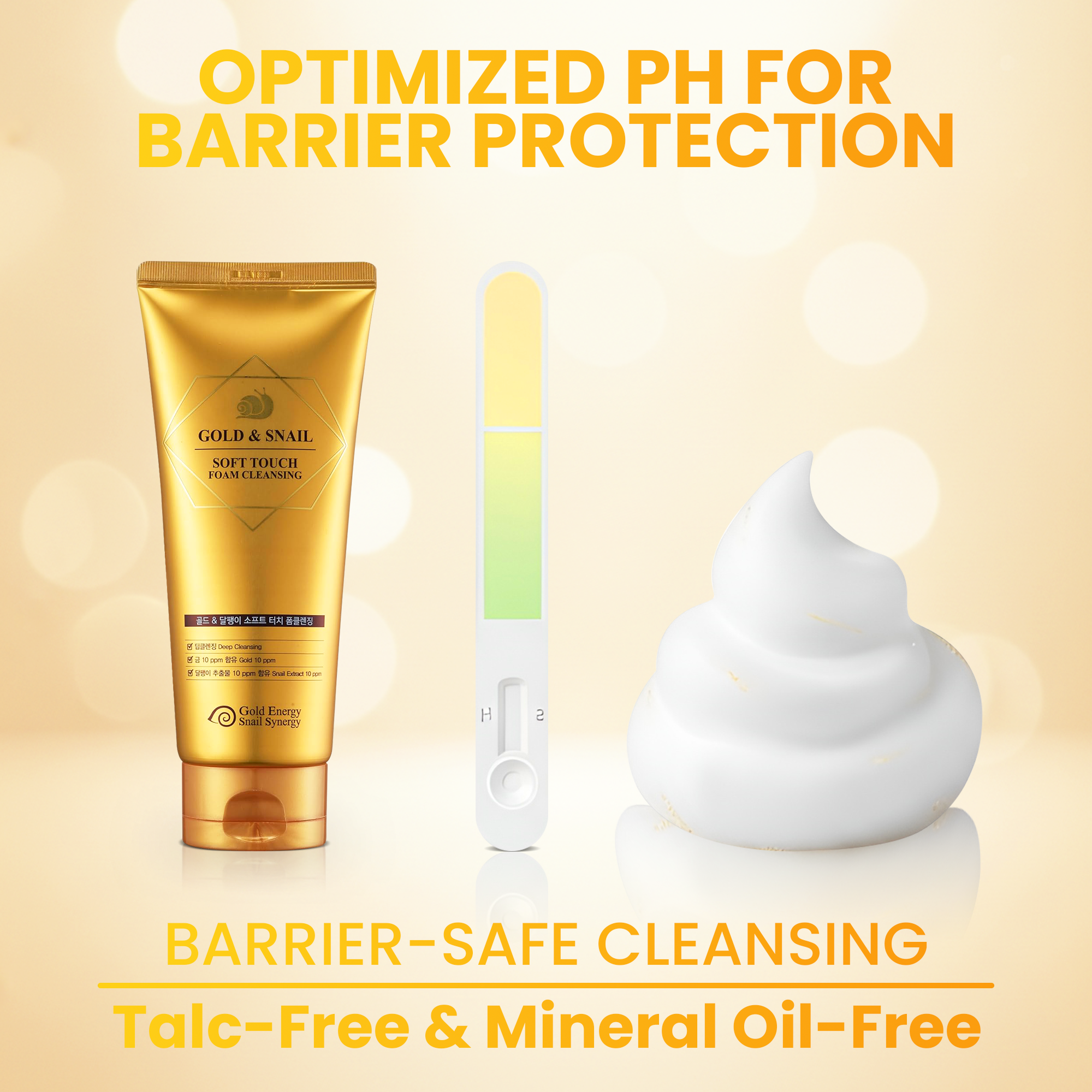 Gold & Snail Soft Touch Foam Cleanser – Soothing & Clarifying Radiant Skin Wash – 170ml