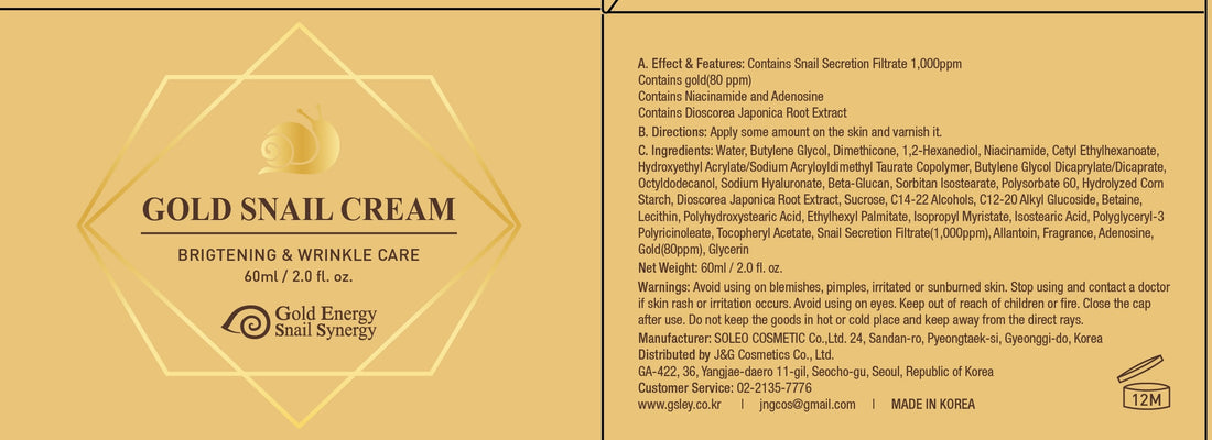 Gold Snail Cream: K-Beauty Anti-Aging Snail Mucin Moisturizer
