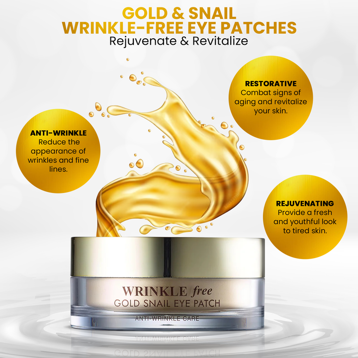 Madnice Gold & Snail Eye Patch – Anti-Aging Korean Under Eye Mask (60 Sheets)