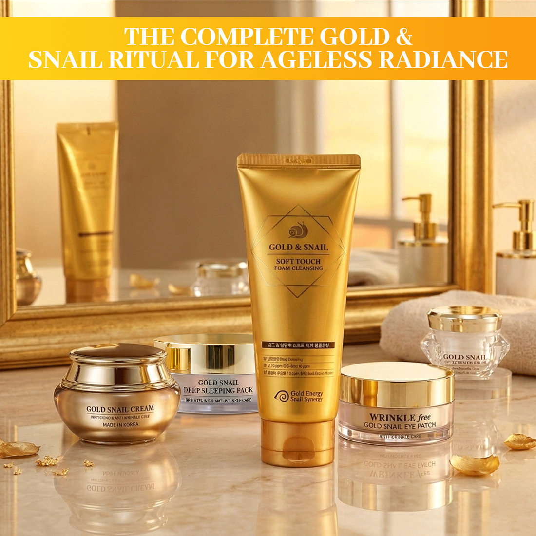 Gold & Snail Soft Touch Foam Cleanser – Soothing & Clarifying Radiant Skin Wash – 170ml