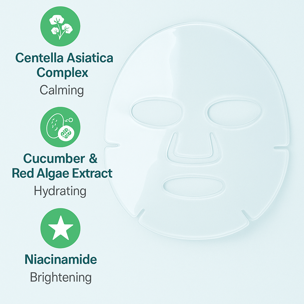 Ultra Cooling Hydrogel Mask Set of 5 by Madnice – Fragrance-free sheet masks with hydrating ingredients