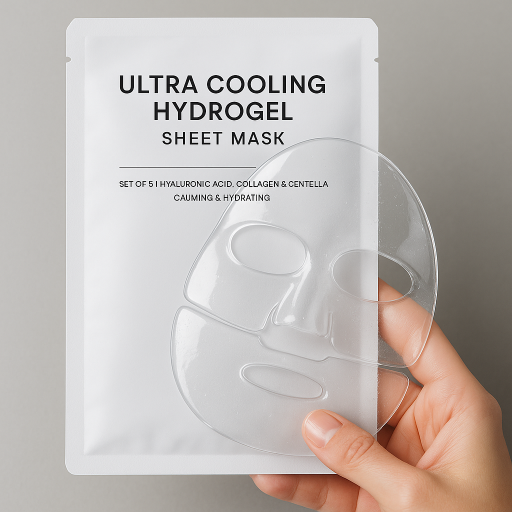 Ultra Cooling Hydrogel Mask Set of 5 by Madnice – Fragrance-free sheet masks with hydrating ingredients