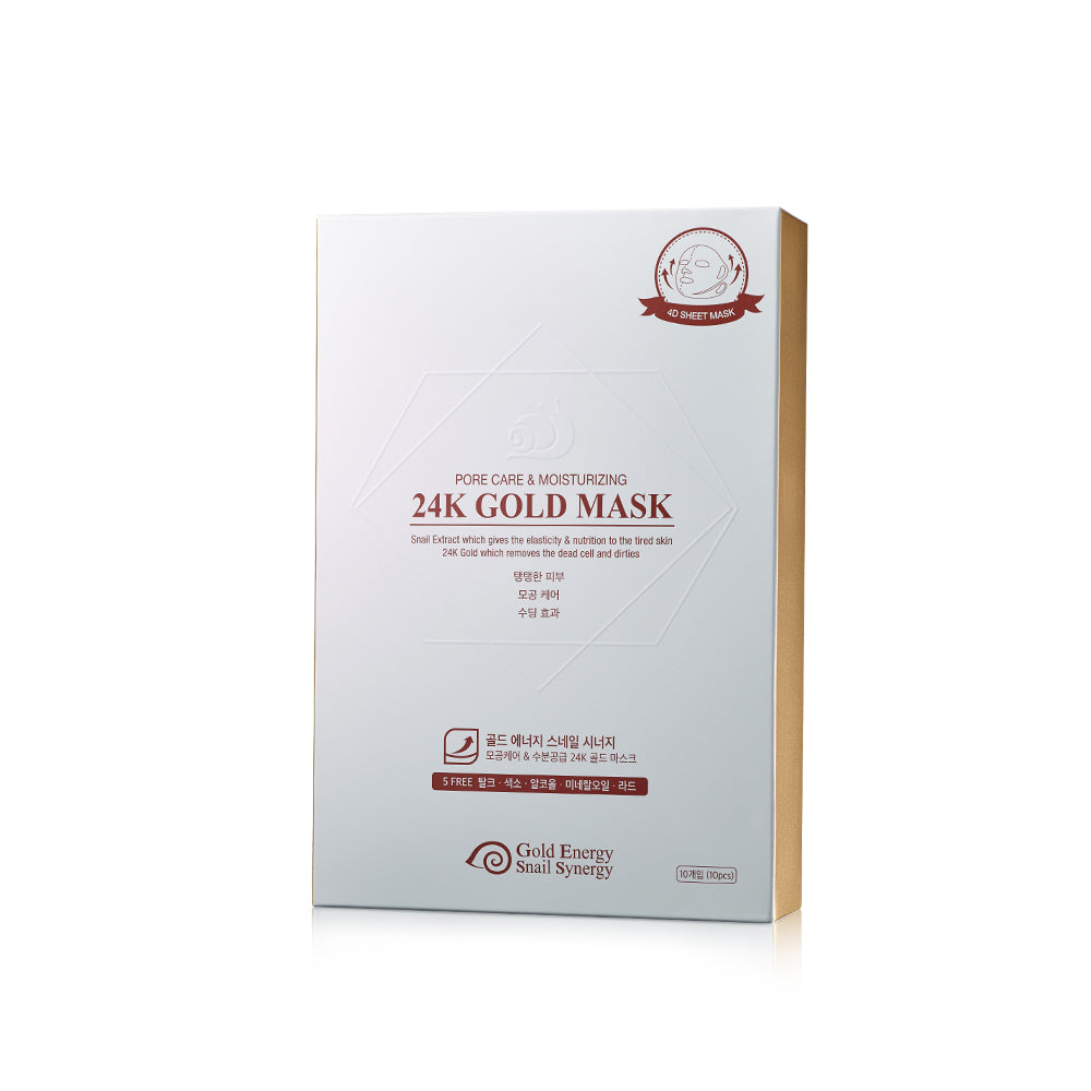 24K Gold Mask - Gold Energy Snail Synergy - 10 Sheets