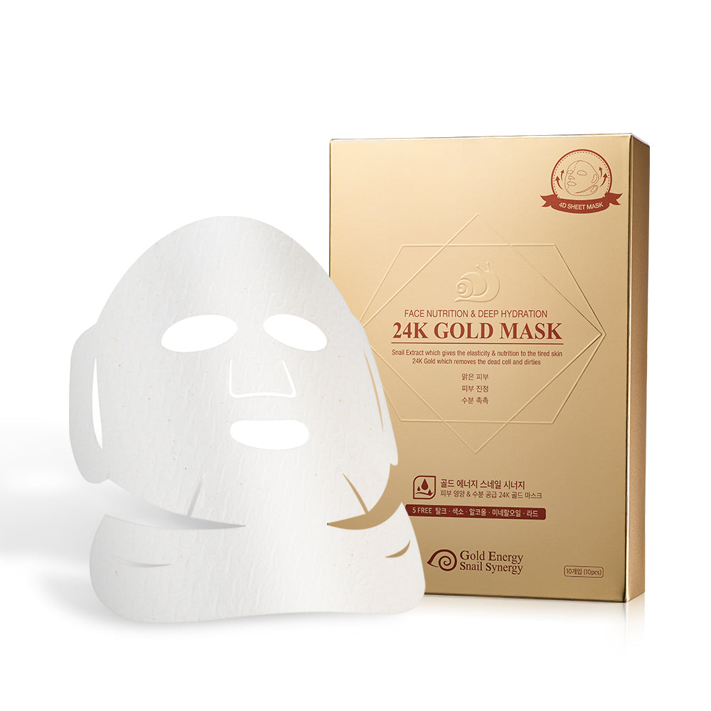 24K Gold Mask - Gold Energy Snail Synergy - 10 Sheets