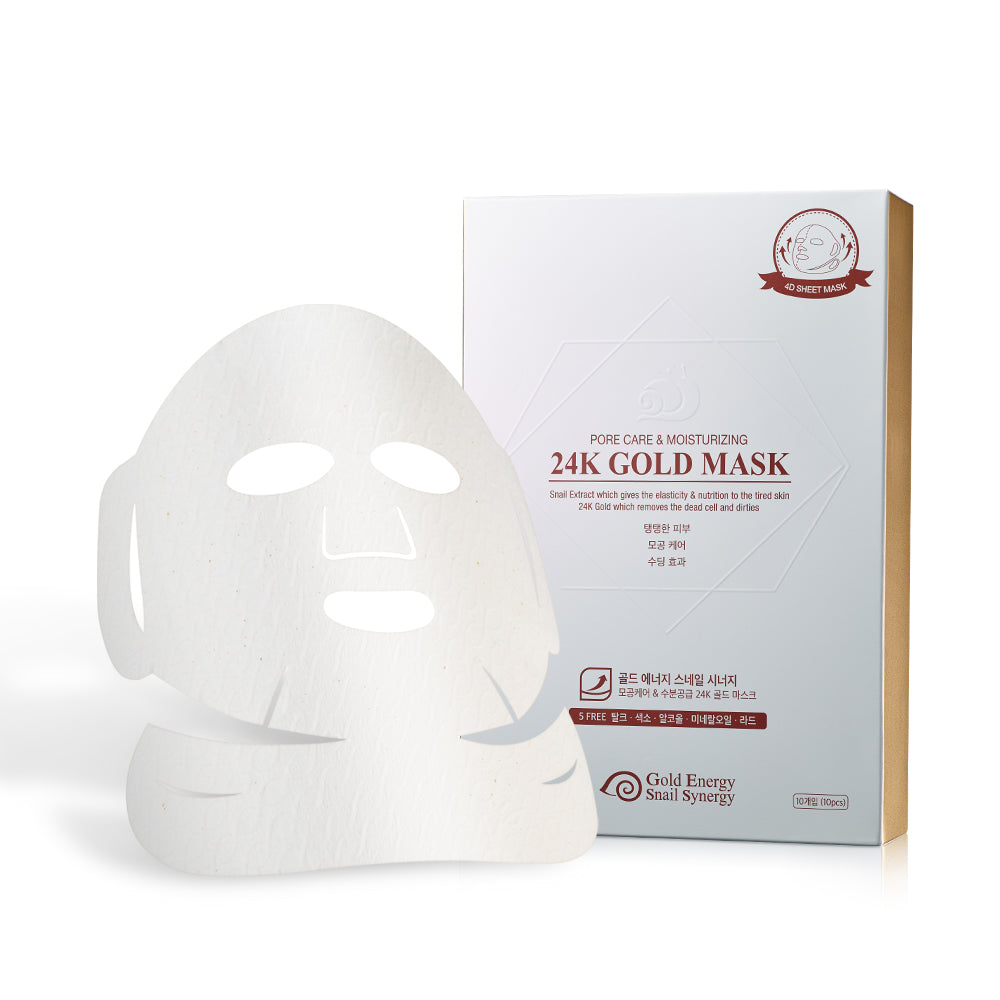 24K Gold & Snail V‑Line Mask – Lifting & Hydrating (10 Sheets