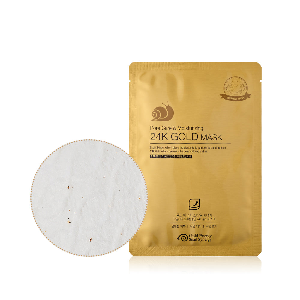 24K Gold Mask - Gold Energy Snail Synergy - 10 Sheets