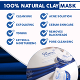 Pams Cosmetic - 100% Natural Clay Mask. One ingredient natural clay mask, cleanses, tones, exfoliates, detoxifies and moisturizes.