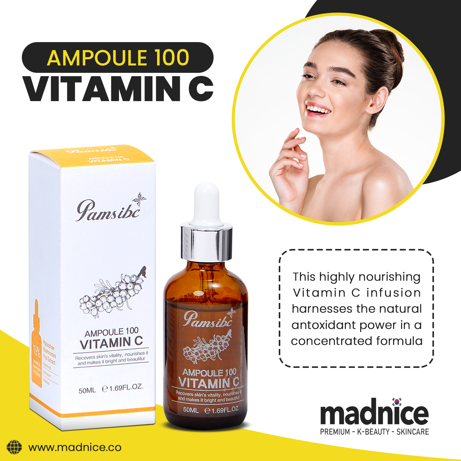 Pamsibc Ampoule 100 Vitamin C - 19% Hippophae Rhamnoides (Seaberry) Fruit Extract