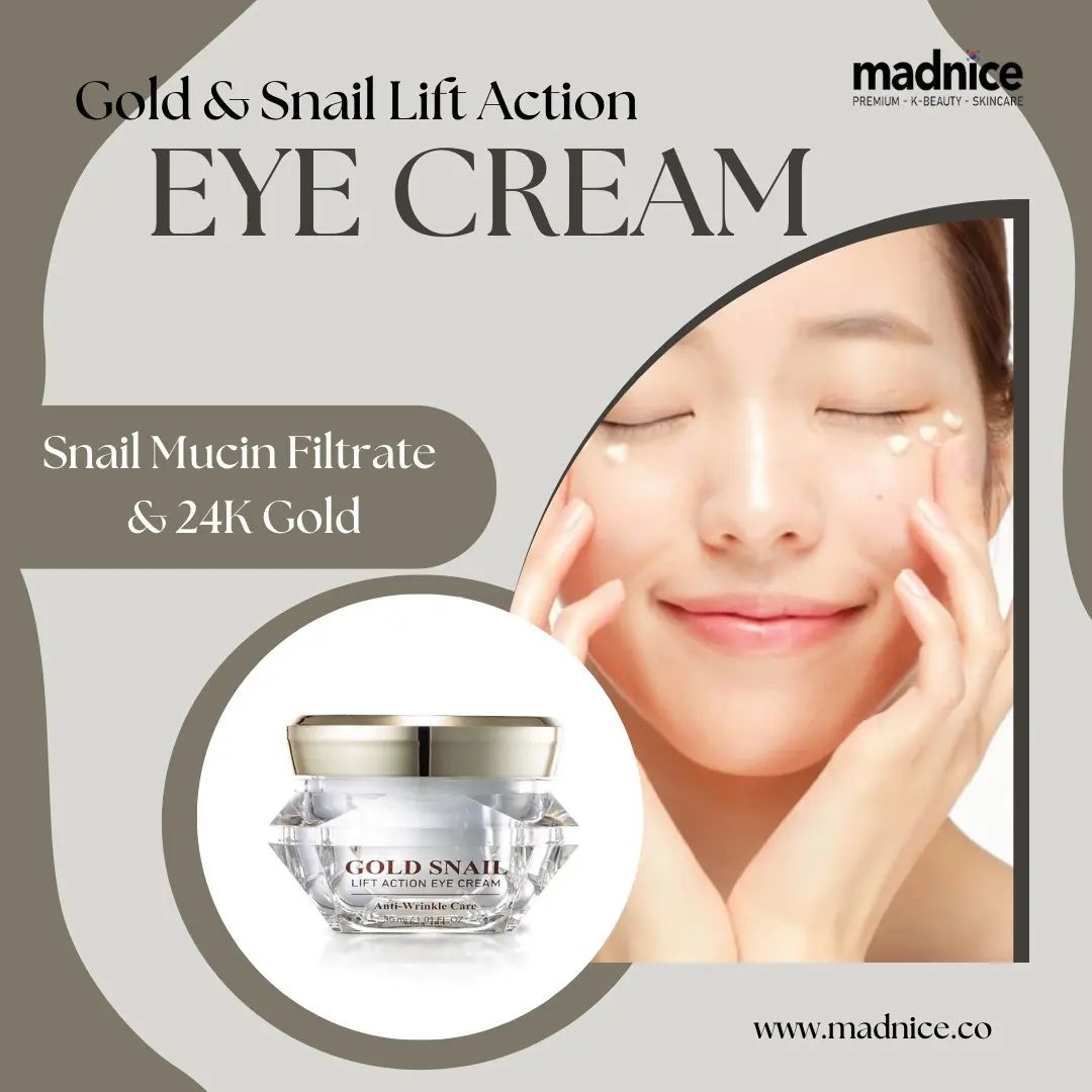 Madnice Gold & Snail Lift Action Eye Cream – 30ml