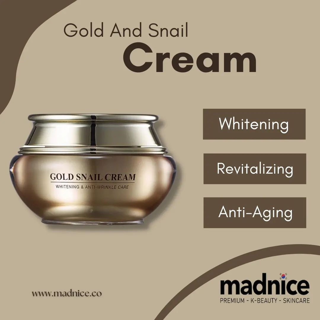 Gold & Snail Anti-Aging Cream – Brightening & Hydrating K-Beauty (60ml)