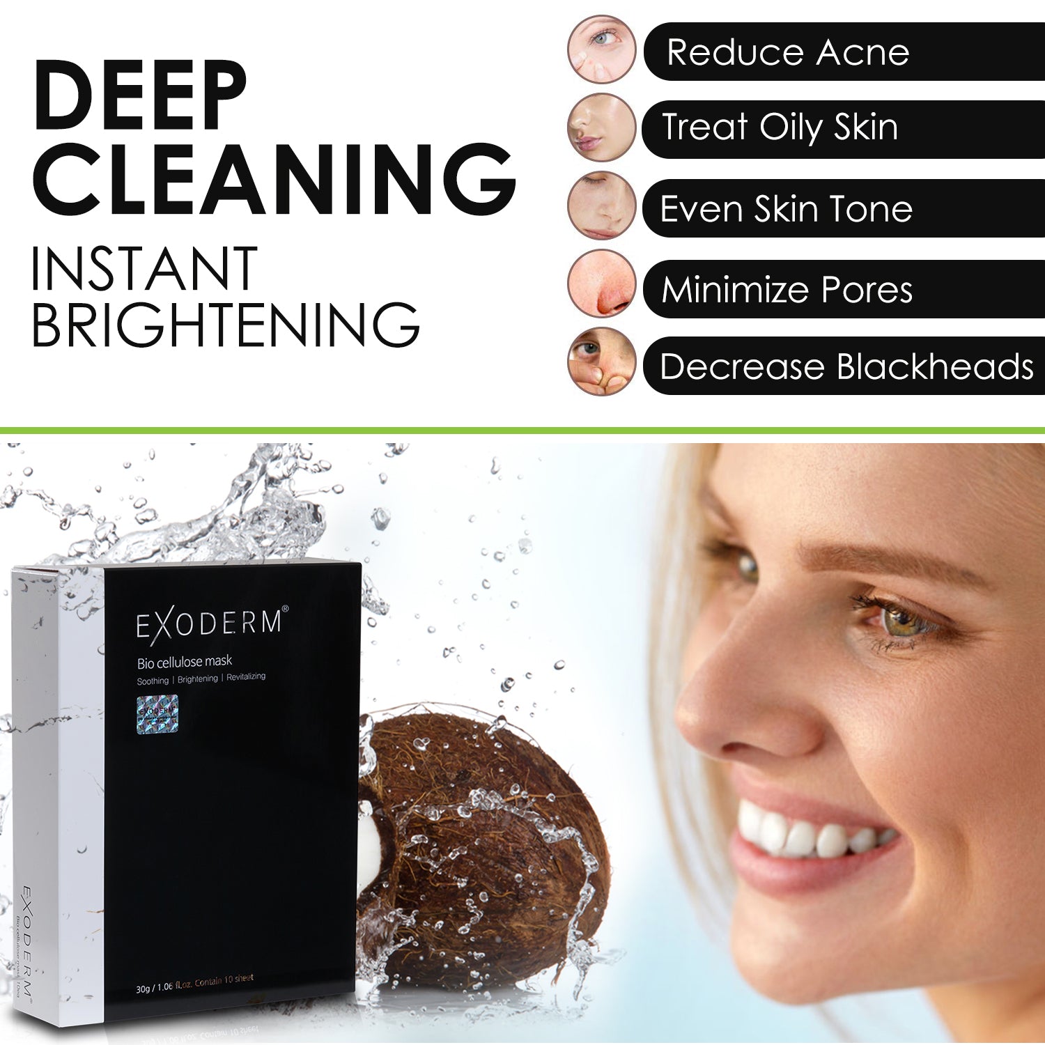 Exoderm Bio Cellulose Face Mask – Clinic-Grade Anti-Aging Set (20 Sheets)